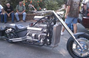 Custom drag chopper with blown V8 thumbnail photo