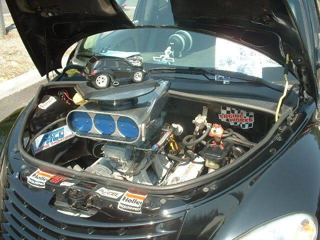 PT Cruiser with a V8 TAZ close-up on Chevy engine 2