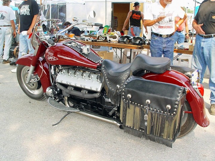The first of two Olson's motorcycles with Lincoln-Zephyr V12