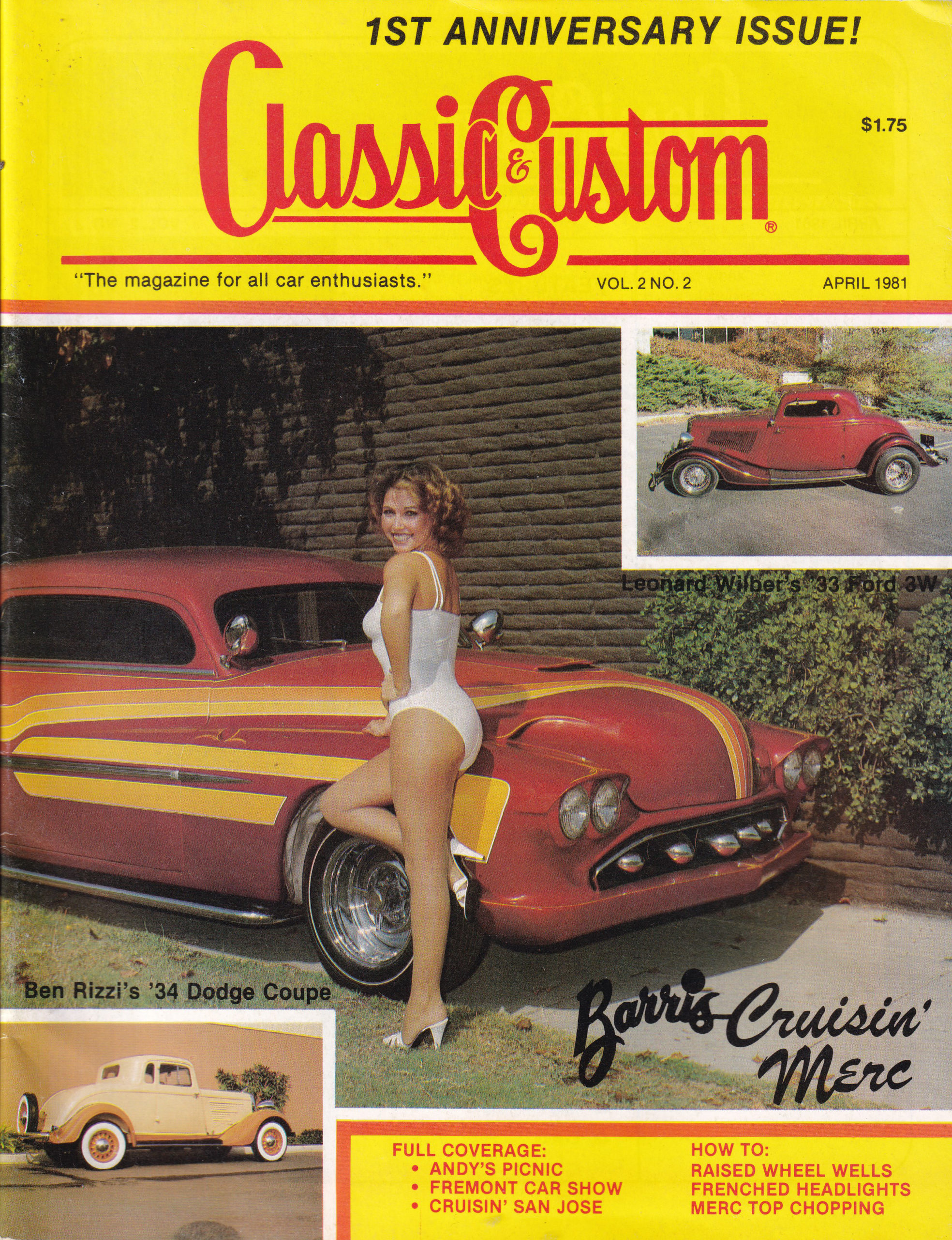 Cruisin' Merc Джорджа Барриса, скан обложки журнала Classic & Custom, Апрель 1981-ого.