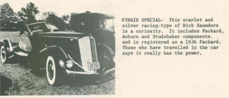 Dick Saunders twin-supercharged V12 Packard, small photo in black and white