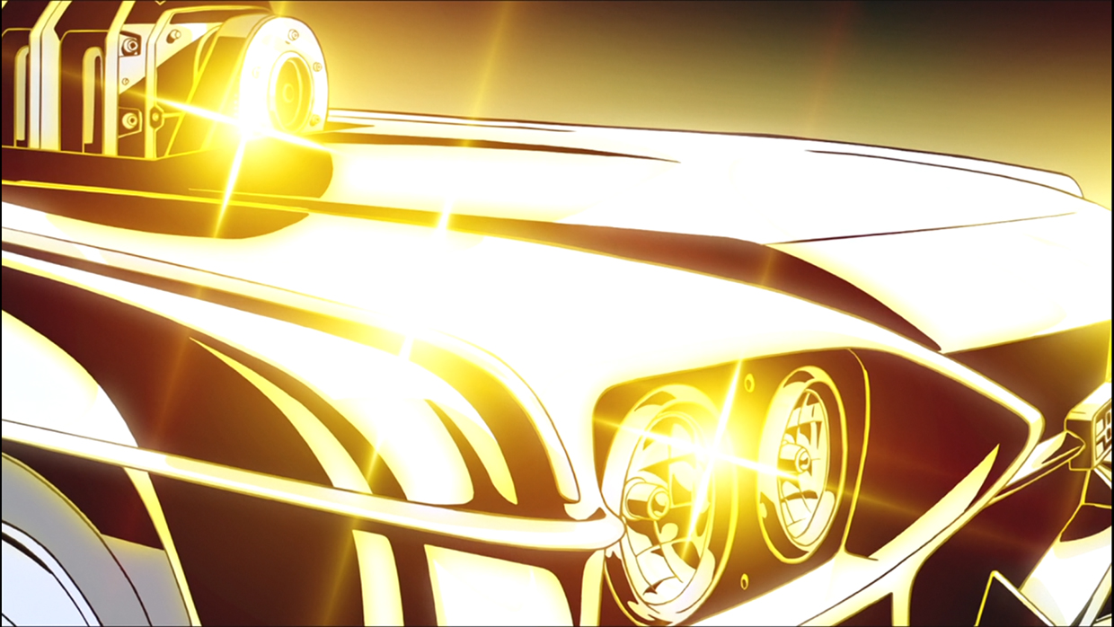 машина кумира главного героя, скриншот аниме Красная Черта