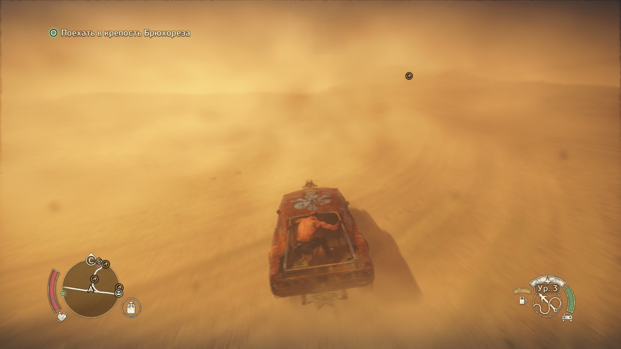 песчаная буря, кадр из игры Mad Max, Game 2015