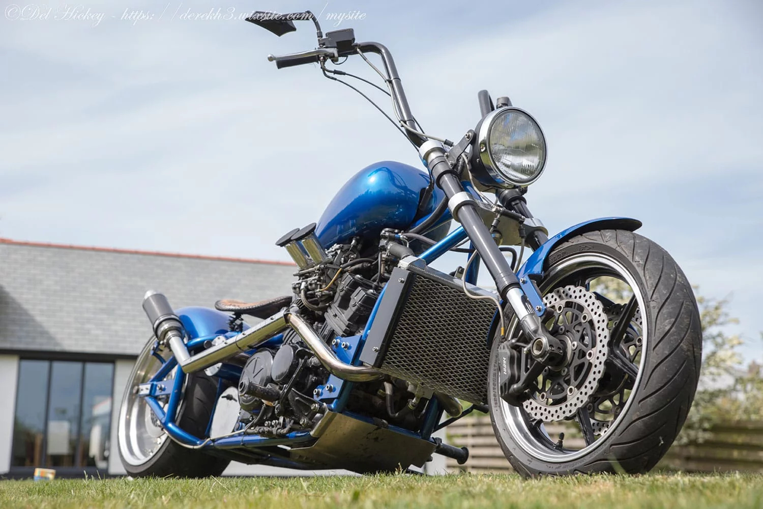 Чоппер с двигателем V4 от мотоцикла Yamaha V-Max, фото 05.