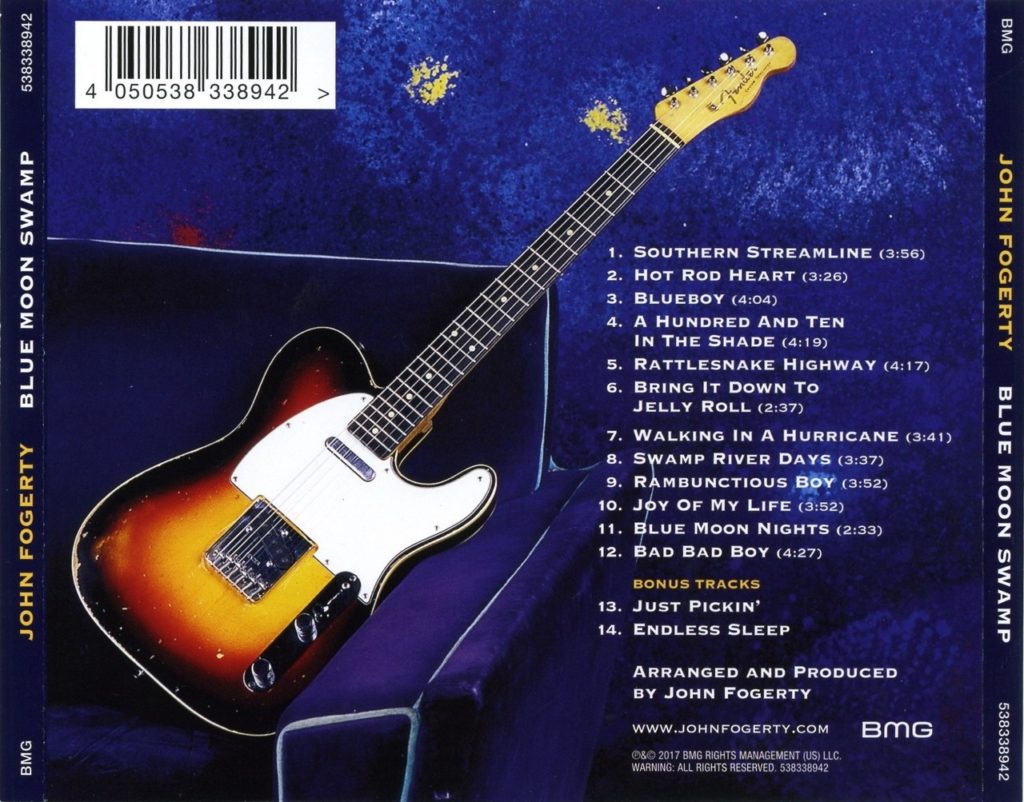 John Fogerty - Blue Moon Swamp, задняя обложка CD, скачать альбом в mp3, слушать онлайн