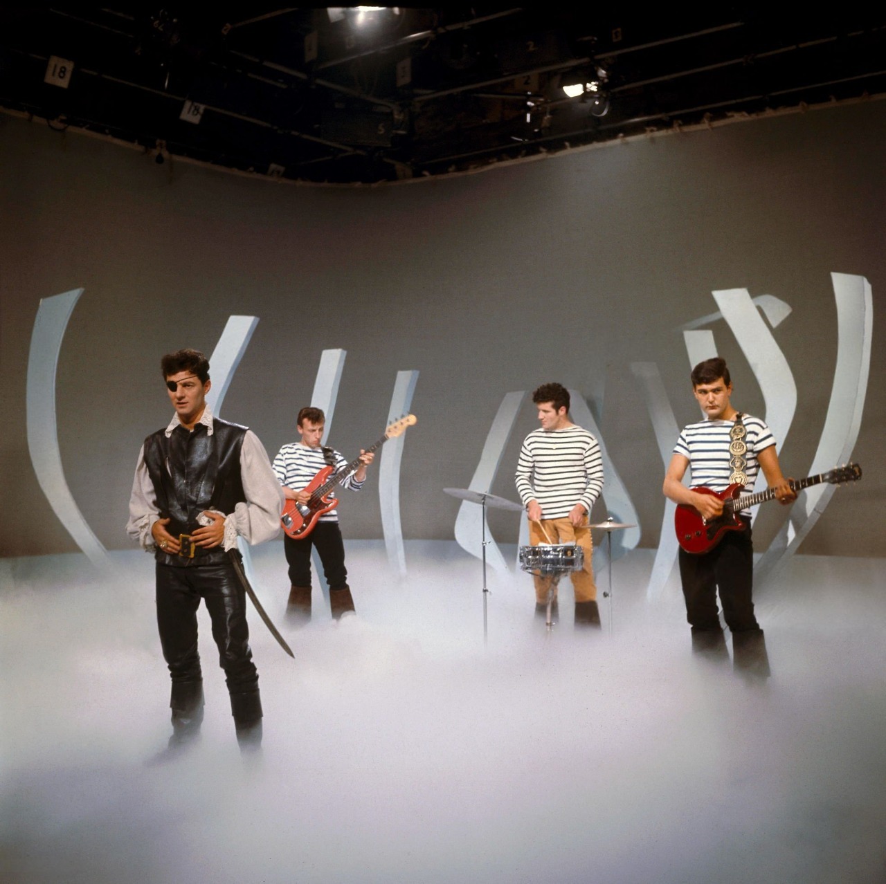 Johnny Kidd & The Pirates performing on tv show: Johnny Kidd, Johnny Spence, Frank Farley, Mick Green