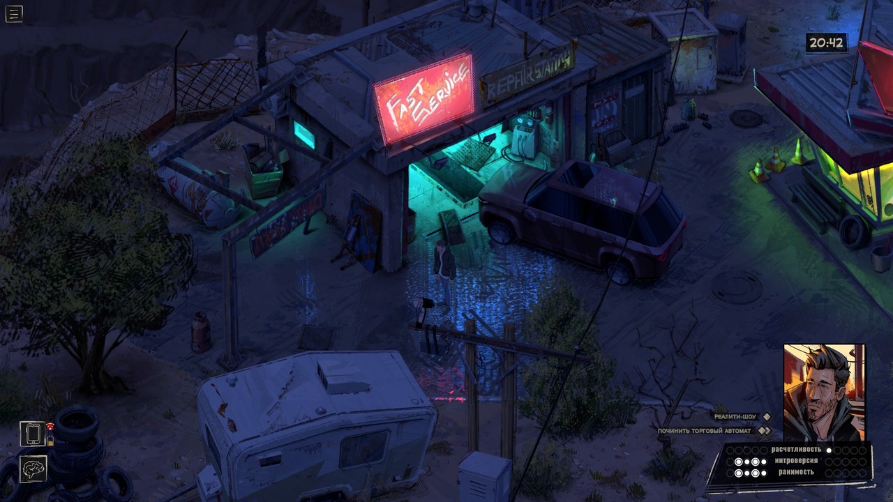 rue-valley-24 неоновая вывеска, Rue Valley, скриншот из видеоигры