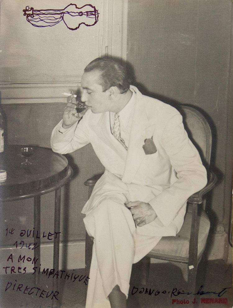 Фотография подписанная самим Джанго Рейнхардтом,  1942