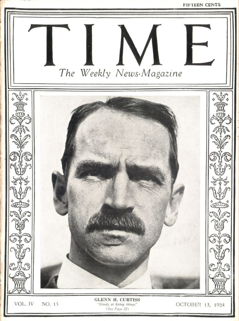 Гленн Хаммонд Кёртисс на обложке журнала TIME 13-ого октября 1924-ого года.