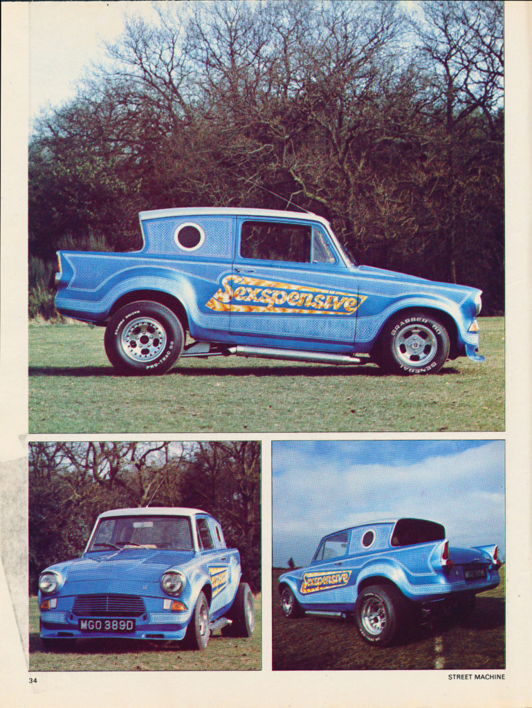 Статья про Ford Anglia 105E Sexspensive из журнала Street Machine, июнь 1980, страница 1.